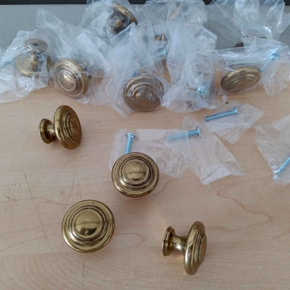 5 - Aged Brass Classic Cabinet Knobs